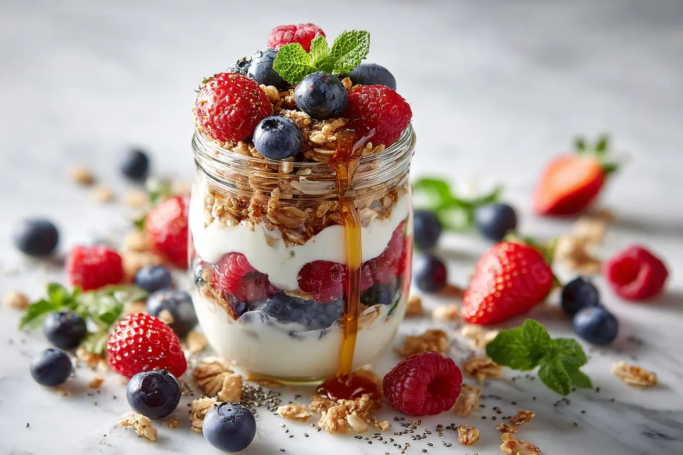 Greek Yogurt Parfait with Granola and Berries