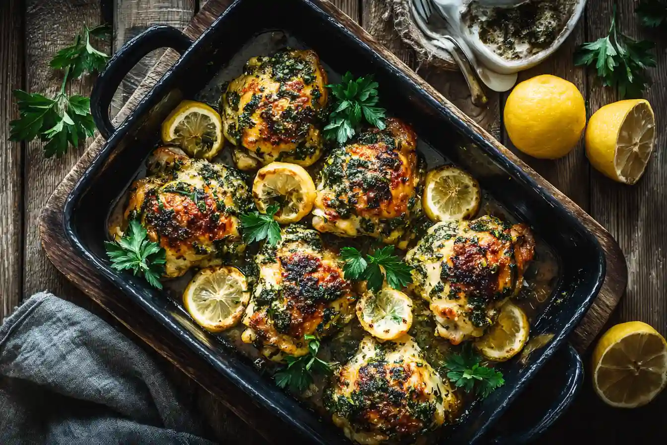 Baked Lemon Herb Chicken Thighs